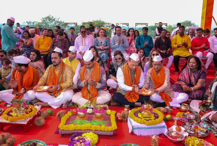 Bhoomi Pujan of Della Racecourse, Pune – Resort & Private Residences, 40 Acres in collaboration with Hiranandani Communities and Krisala Developers