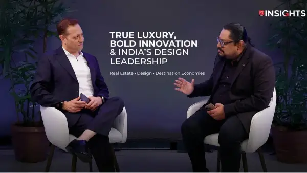 Jimmy Mistry speaking at ET Edge Insights 2025 on true luxury, bold innovation and India’s design leadership for Della Townships