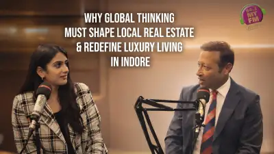 Jimmy Mistry speaking on global thinking and luxury real estate in Indore for Della Townships