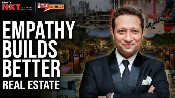 Jimmy Mistry in conversation with RealtyNXT CEO Kritika Singh Rawat discussing empathy-driven leadership and sustainable real estate practices at Della Townships