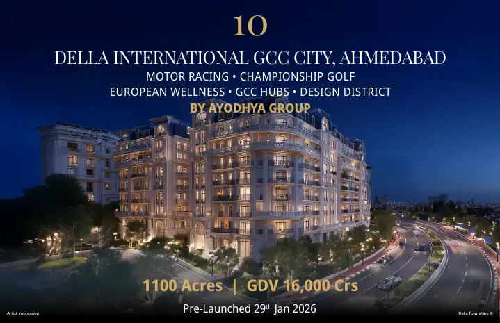 Della Townships International Golf City European wellness hub and residences pre-launch in Ahmedabad