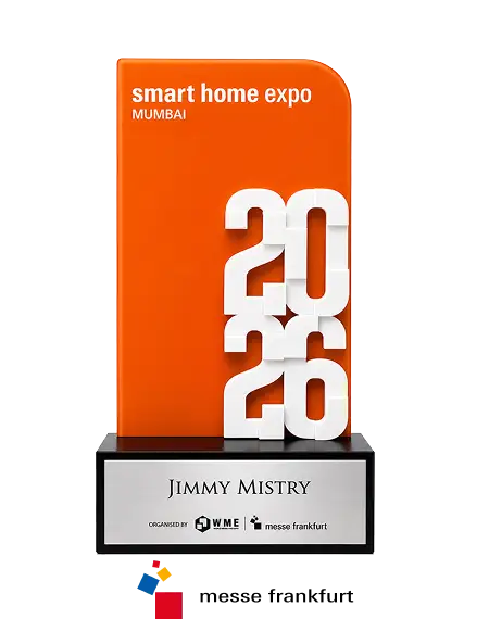 Della Townships recognition at Smart Home Expo Mumbai award ceremony presented by Jimmy Mistry