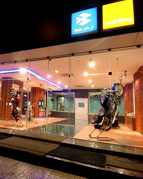 1,27,000 sq. ft. design and build for the Bajaj Pro Biking Concept Retail Chain
