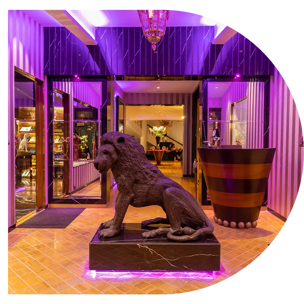 Fine dining restaurant and adjoining poolside lounge exhibiting culinary artistry