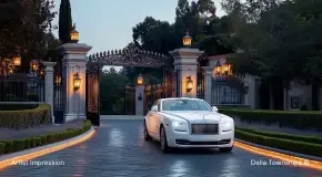 Grand entrance of branded residences at Monte Carlo International Racing Circuit by Della Townships in Ahmedabad