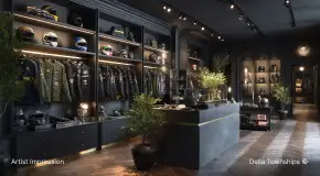 Lounge View of Automative Retail Spaces | Della Townships