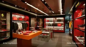 Lounge View of Automative Retail Spaces | Della Townships