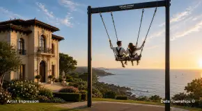 Giant swing adventure overlooking the coastline at Della Townships Lake Como Dapoli