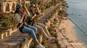 Zipline adventure experience with scenic coastal views at Della Townships Lake Como Dapoli