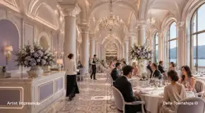 Luxury banquet and event venue at the Design District in Della Townships Lake Como Dapoli