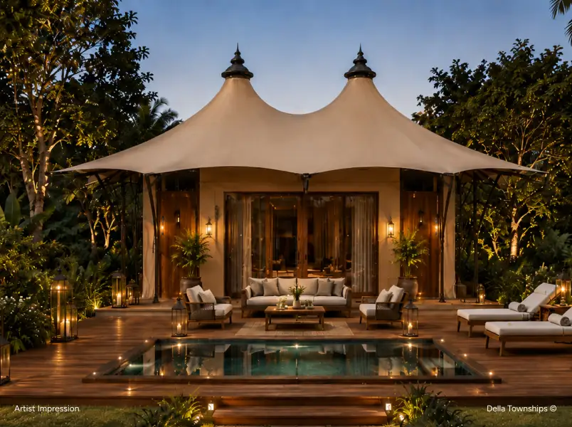 Premium glamping pool villa at Della Townships Lake Como Dapoli