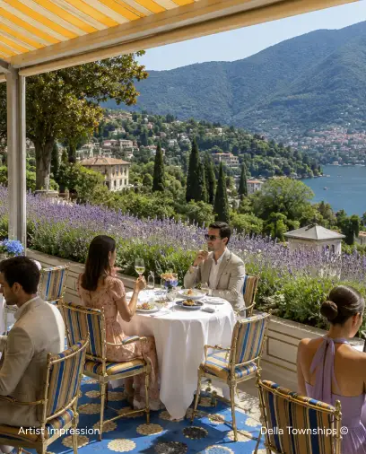 Lakeside fine dining experience at Della Townships Lake Como Dapoli