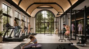 State-of-the-art fitness center and wellness gym at Della Townships luxury villas