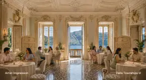 Private dining lounge at Della Townships Lake Como Dapoli