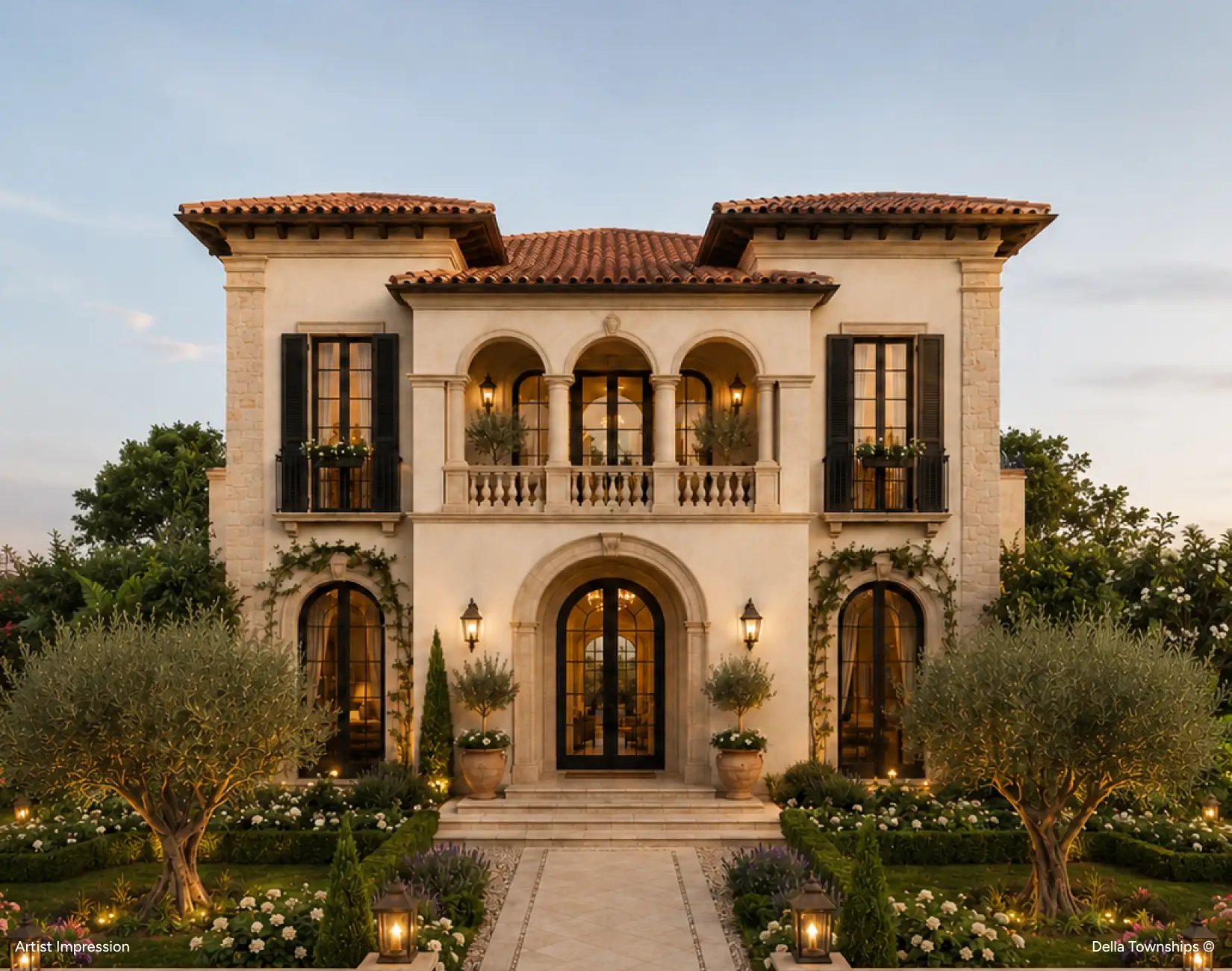 Classic luxury villa inspired by Lake Como architecture at Della Townships Dapoli