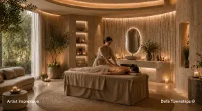 Premium spa treatment room offering rejuvenating wellness experiences at Della Townships