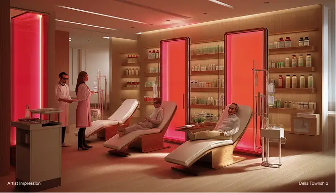 Longevity pods and healthy aging suites at Della MayrLife Medical Wellness Township