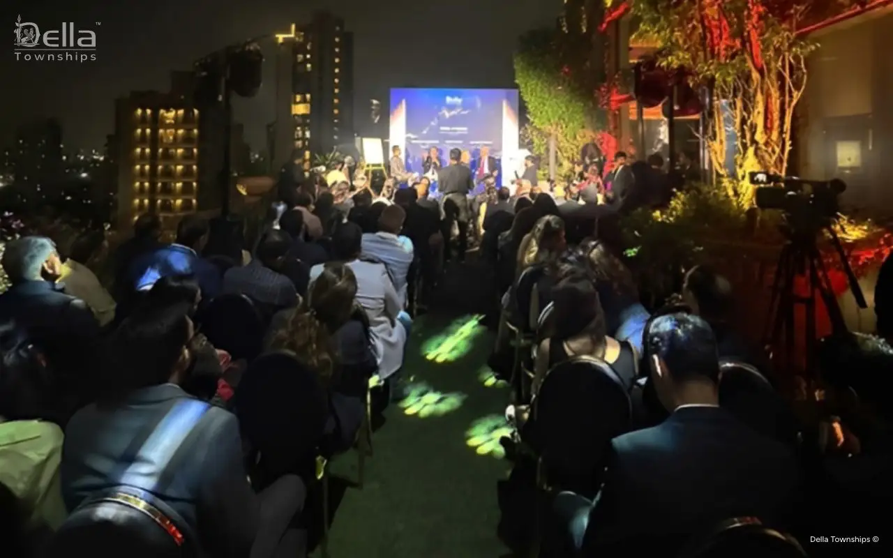 Stage presentation during Della Townships launch event