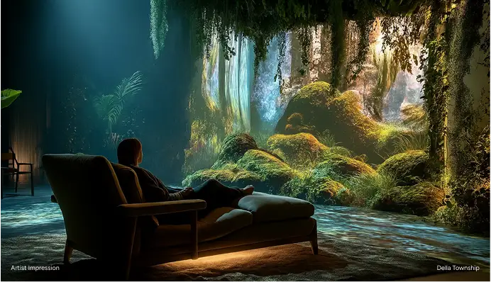 Sensorium pod and chromotherapy lounge at Della MayrLife Medical Wellness Township