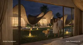 Poolside view of 5 Star Resort Rooms | Della Townships