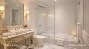 Bathroom of 5 Star Resort Rooms | Della Townships