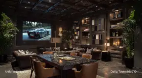 Lounge View of Automative Retail Spaces | Della Townships