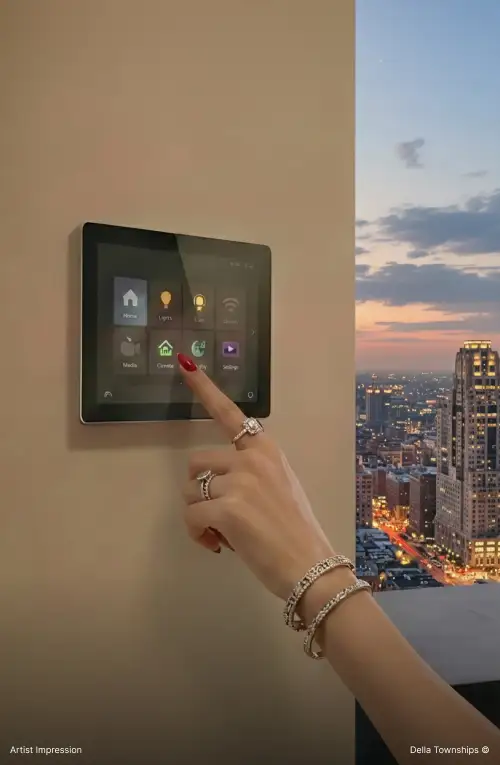 Smart living and home technology systems at Della Design District by Della Townships