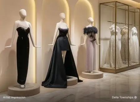 Couture bespoke and atelier fashion houses within the Della Townships design district