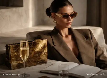 Luxury and contemporary fashion showcased within the Della Townships design district