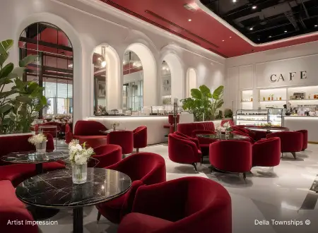 Contemporary bistros and all day dining spaces in the Della Townships design district