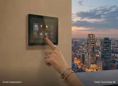 Smart living home technology and integrated systems showcased in the Della Townships design district