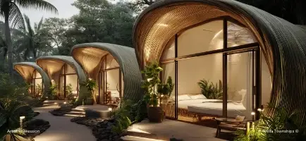 Five star resort villas with contemporary architecture at a Della integrated townships