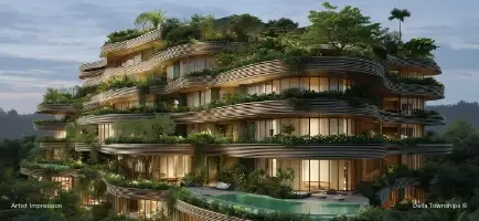 Five star resort villas with contemporary architecture at a Della integrated townships