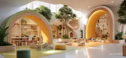 Indoor kids activity and play zones at Della Townships Design District