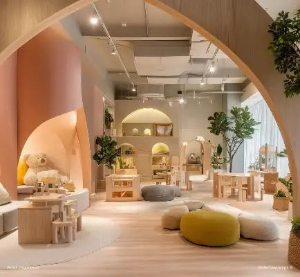 Kids creche and supervised play area at Della Townships Design District