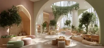 Nature inspired kids play space at Della Townships Design District