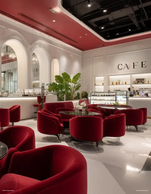 Della Cafe luxury dining space at Della Design District