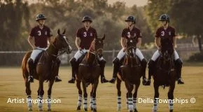 Equestrian activity at Della Racecourse with rider on horse 