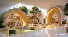 Kids crèche and play area at Della Townships Design Districts Racecourse Pune