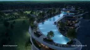 Rooftop swimming pool at Della Branded Residences in Della Townships Racecourse Pune