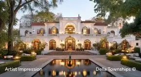 Garden wedding venue inspired by royal landscapes at Della Townships Racecourse Pune