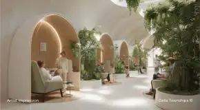 Stress control and recovery zone at Della Townships Racecourse Pune medical wellness ecosystem