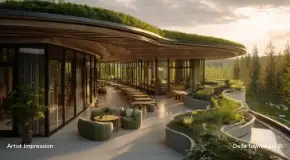 Rooftop restaurant at Design District Raipur by Della Townships