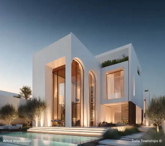 Derby Estate style villa with biophilic architecture at Raipur by Della Townships