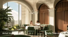 Bar and lounge area at Raipur by Della Townships