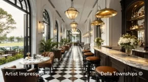 Entrance to signature restaurant at Raipur by Della Townships