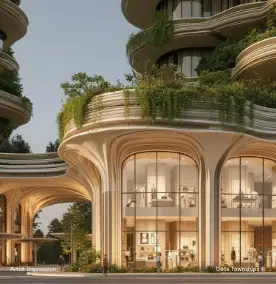 Design District and luxury retail boulevard at Della Racecourse Township in Raipur by Della Townships