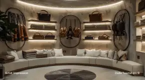 Interior of polo retail store at International Polo Club Raipur by Della Townships