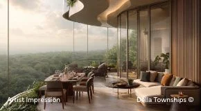 Luxury dining area at Della Branded Residences Raipur by Della Townships