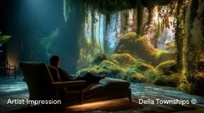 Sensorium lounge at Raipur by Della Townships